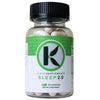A bottle of Kleen Supplements Sleep 2.0 dietary supplement containing 30 capsules, with a black cap and a white and green label.